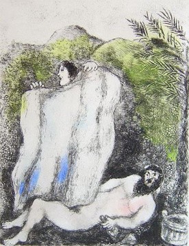 マルク・シャガール Painting - ル・マントー・ド・ノエ手描きエッチング現代マルク・シャガール